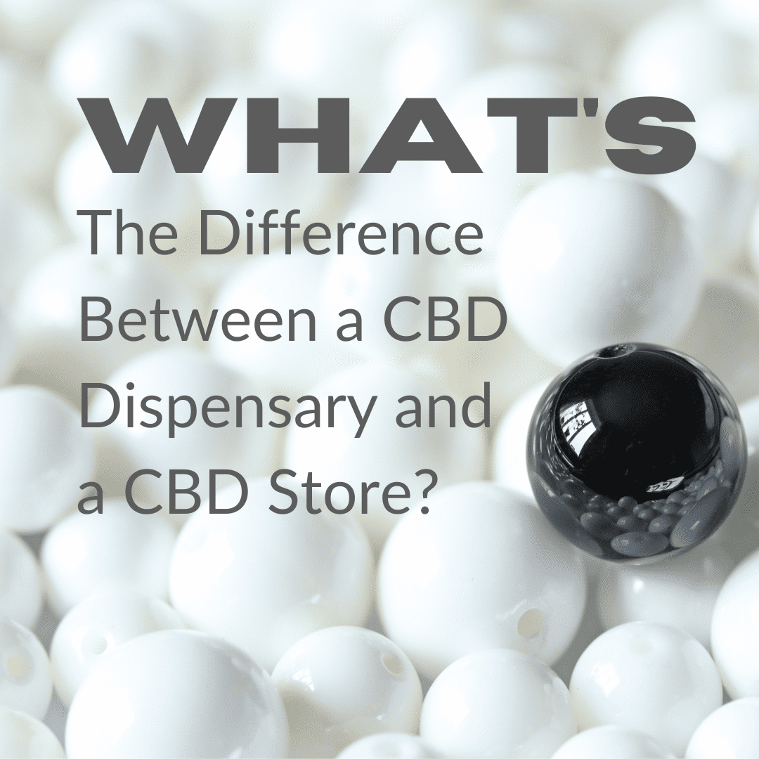 The Difference Between a CBD Dispensary and a CBD Store - represented by a black marble in a sea of white marbles | Bradford Wellness Co.
