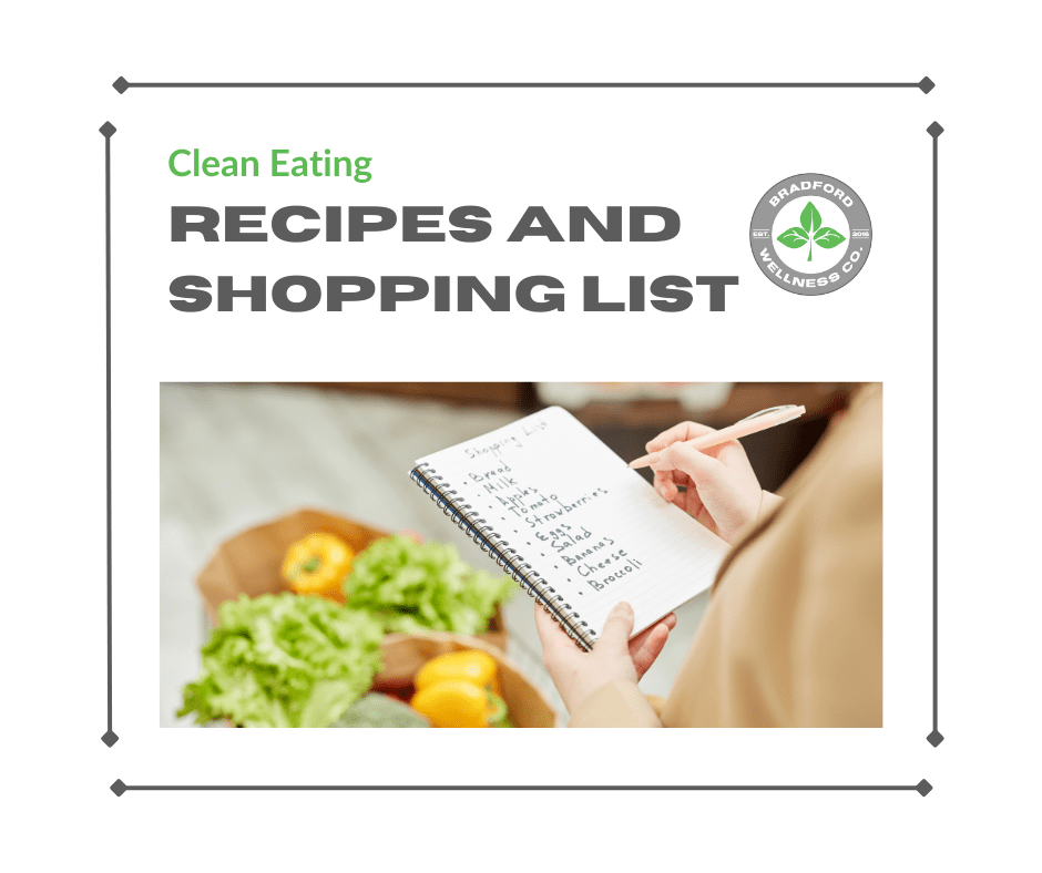 clean eating recipes and shopping list